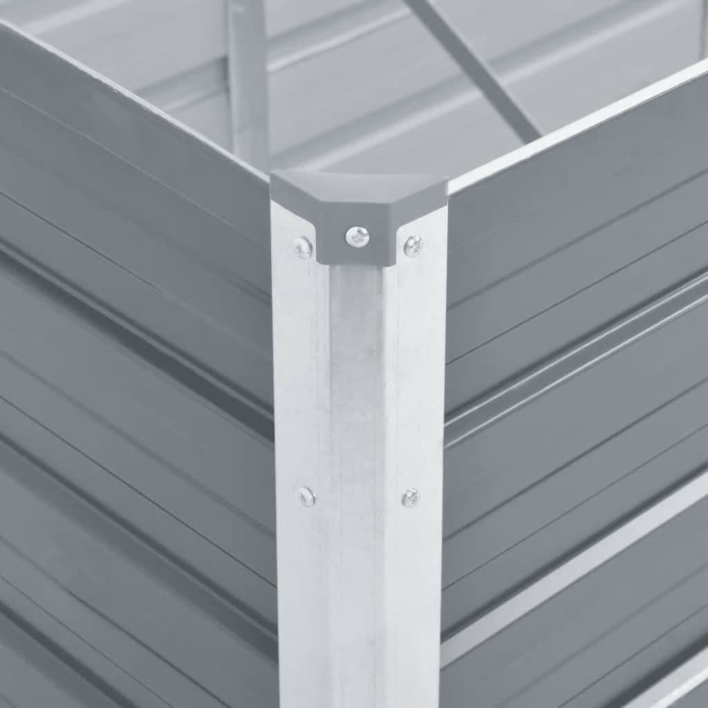 vidaXL Garden Raised Bed Galvanised Steel 240x80x77 cm Grey 6