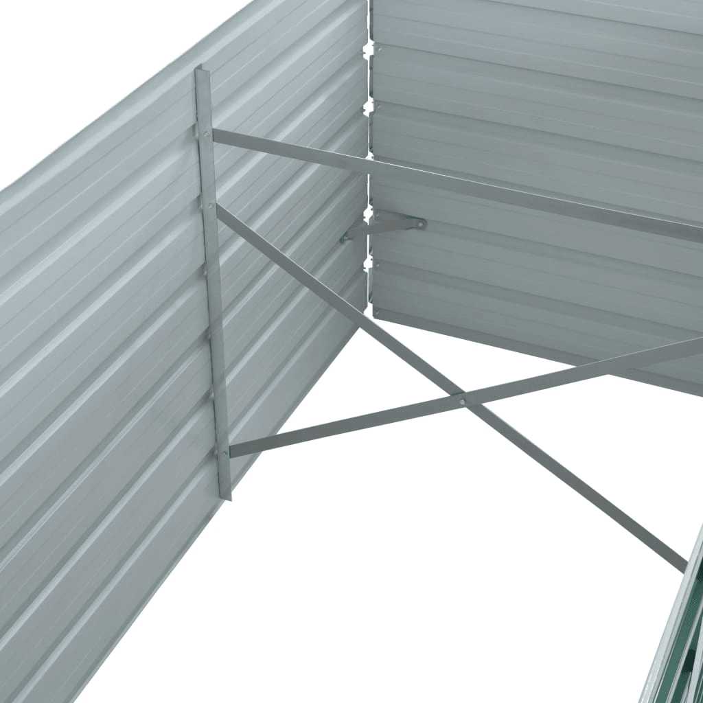 vidaXL Raised Bed | Green | Galvanised Steel | 240x80x77 cm | Raised Bed 6