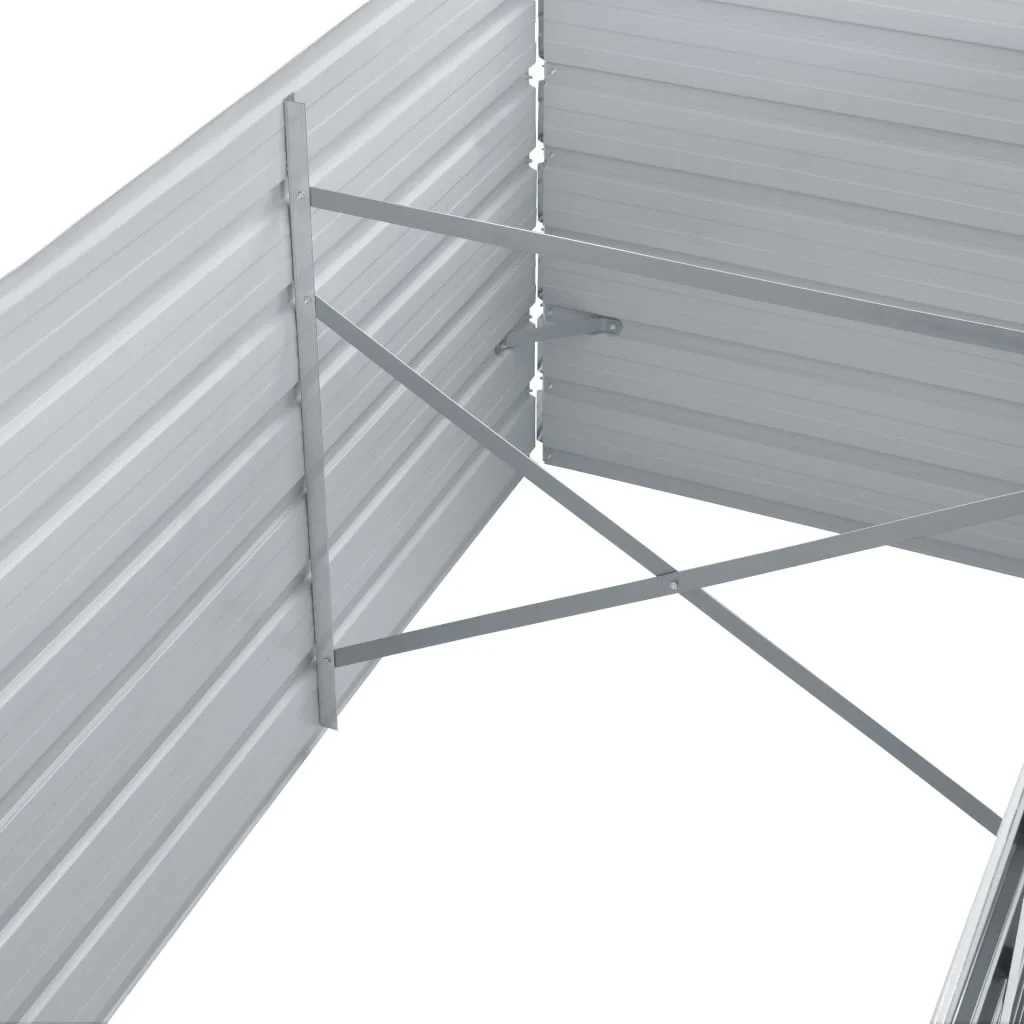 vidaXL Raised Bed | Grey | Galvanised steel | 320x80x45 cm | Strong and Durable 6