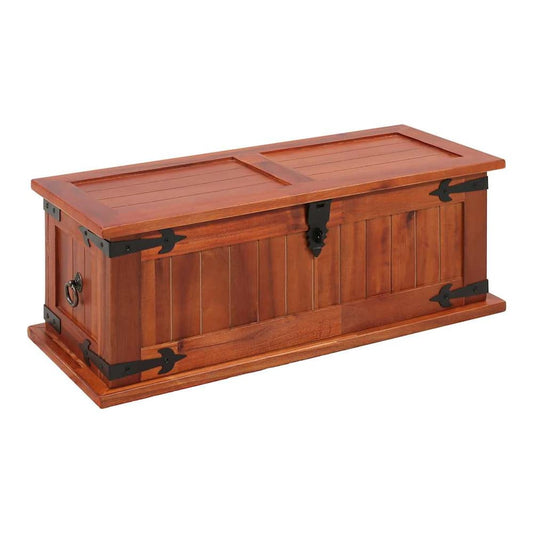 Storage Chest Solid Acacia Wood 60 x 25 x 22 cm