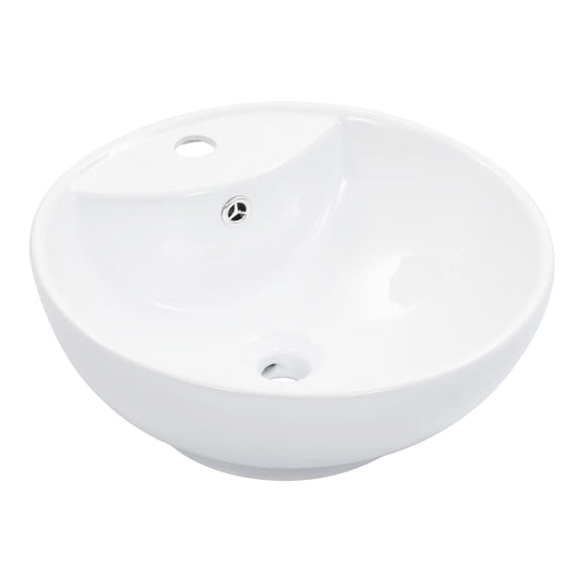 Wash Basin with Overflow 46,5x18 cm Ceramic White