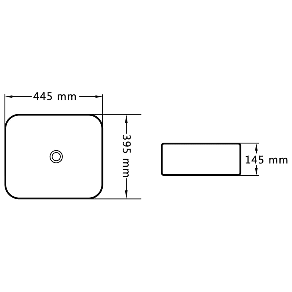 vidaXL Wash Basin 44.5x39.5x14.5 cm Ceramic White 6