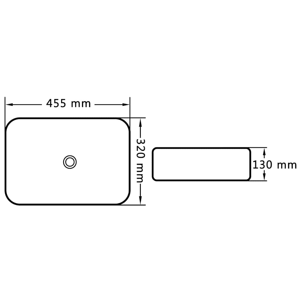 vidaXL Wash Basin 45.5x32x13 cm Ceramic White 6