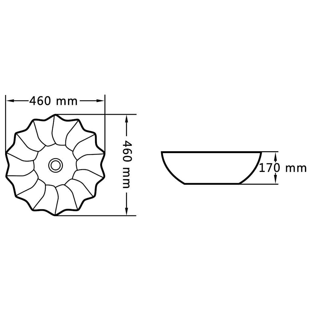 143921 vidaXL Wash Basin 46x17 cm Ceramic White 6