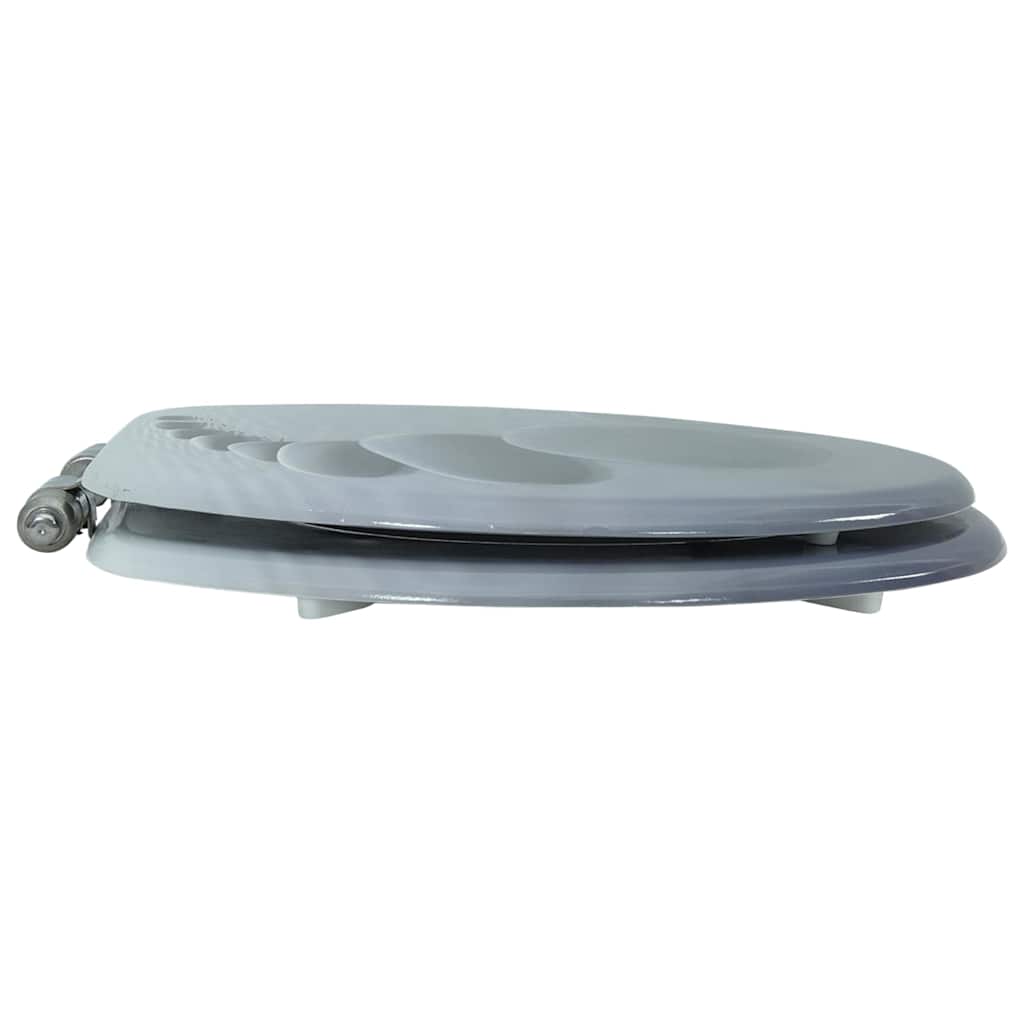 vidaXL WC Toilet Seat with Soft Close Lid MDF Stones Design 6