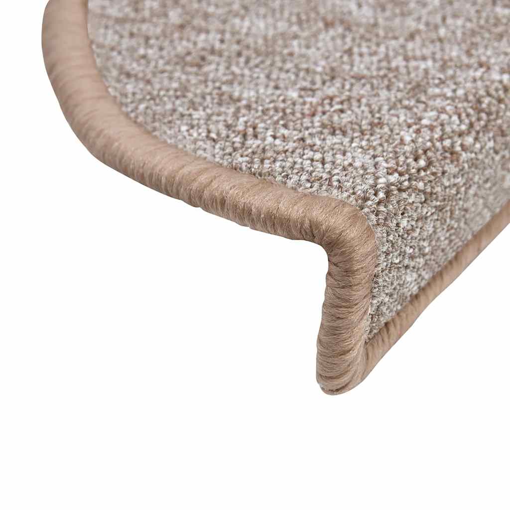 vidaXL Stair mats 15 pcs 56 x 17 x 3 cm Non-Slip Light Brown 6