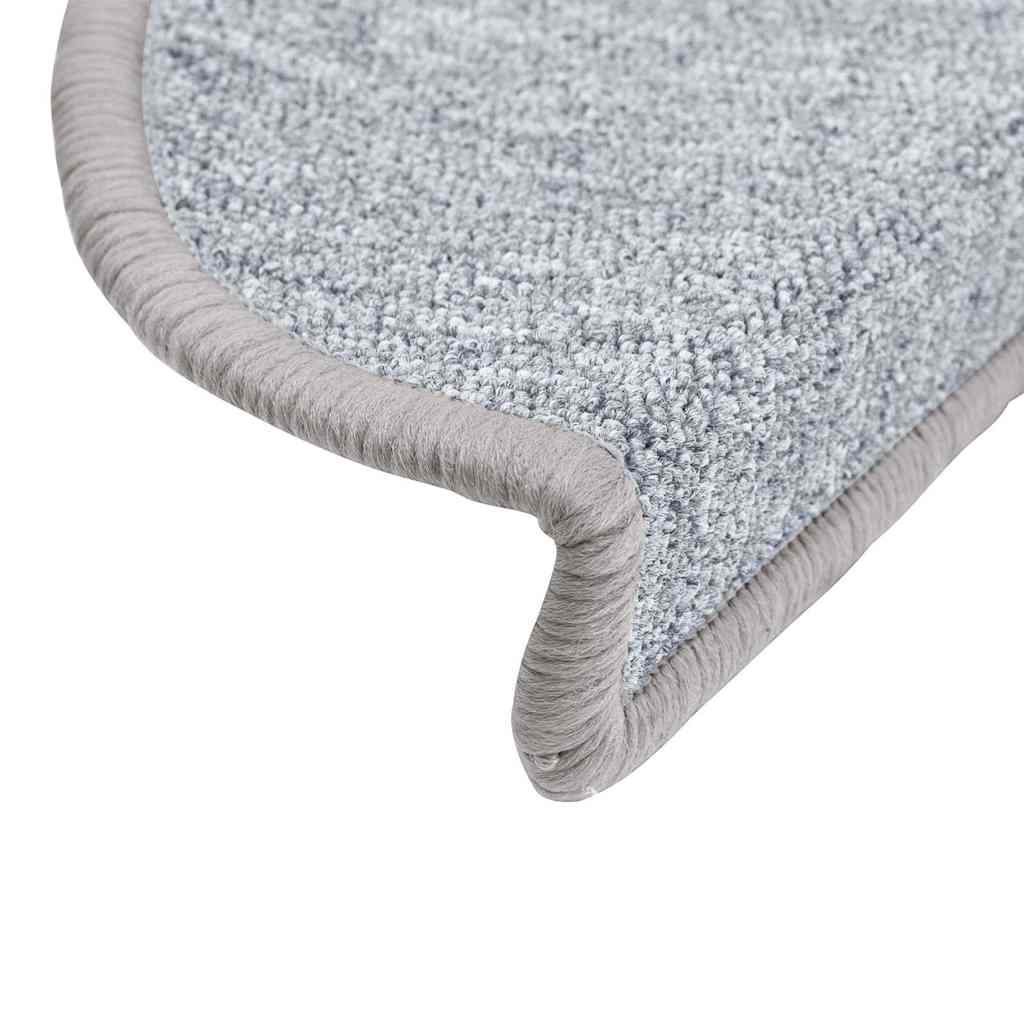 vidaXL Stair mats 15 pcs 56 x 17 x 3 cm Non-Slip Light Grey 6