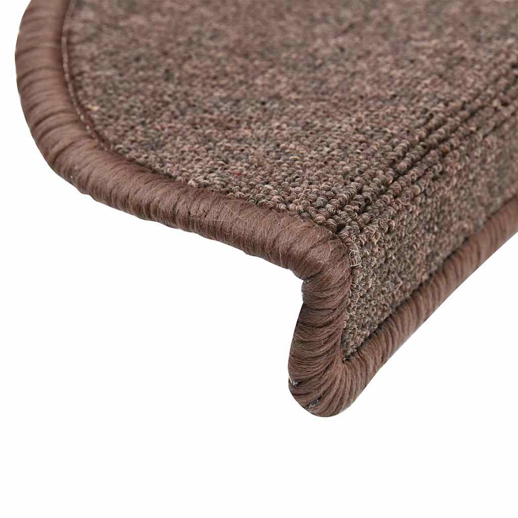vidaXL Stair mats 15 pcs 56 x 17 x 3 cm Non-Slip Coffee Brown 6