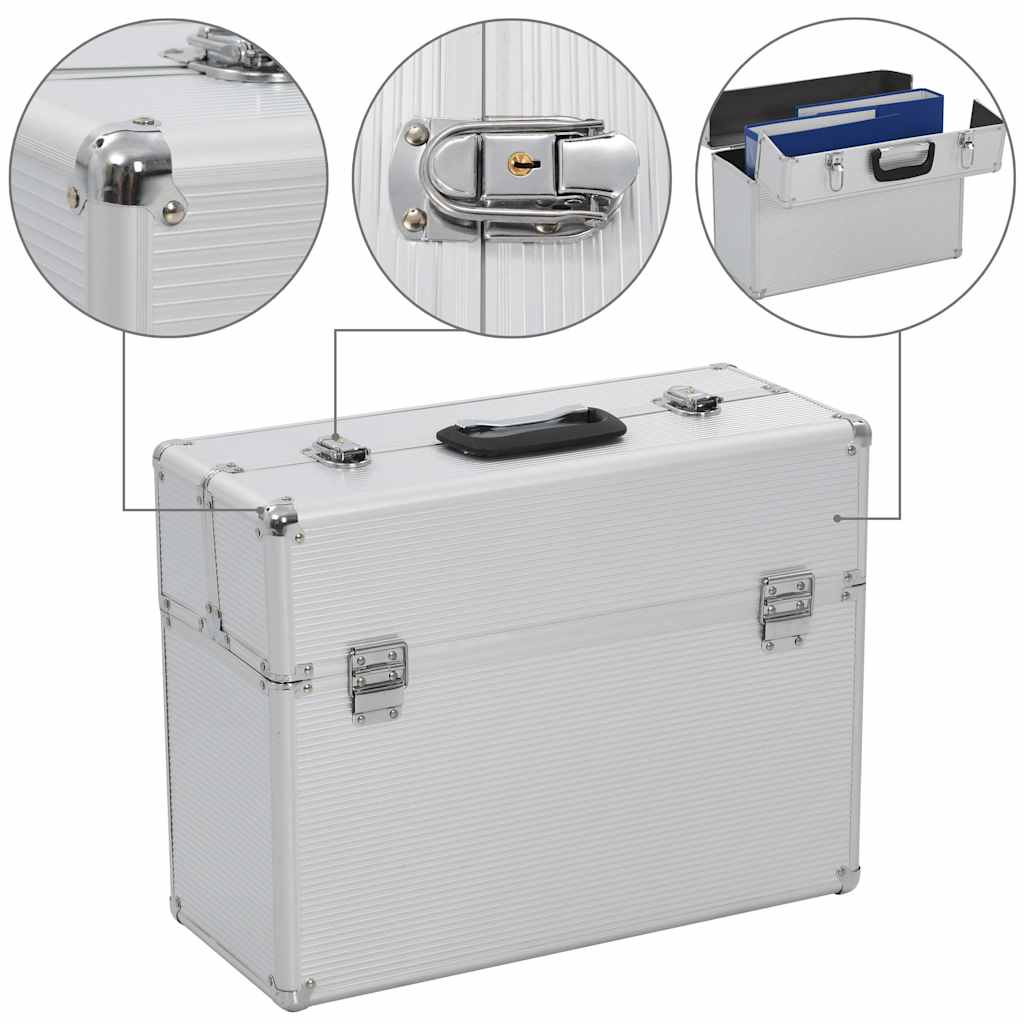 vidaXL Tool Case 47x36x20 cm Silver Aluminium 6