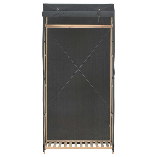 vidaXL Wardrobe | Grey | 60% Cotton, 40% Polyester Fabric, Solid Fir Wood 2