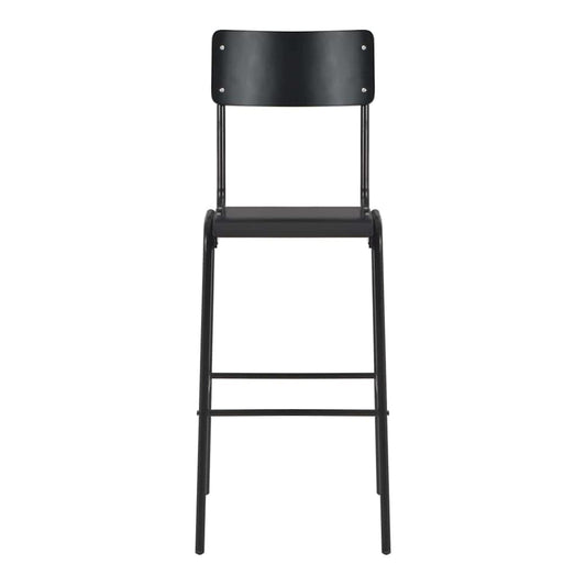 Bar Stools Solid Plywood Steel Black 2