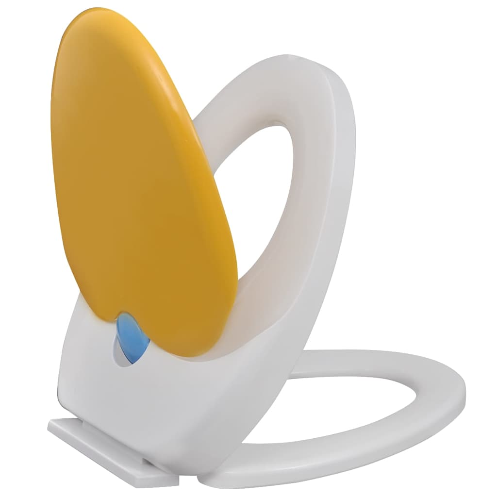 vidaXL Toilet Seats with Soft Close Lids 2pcs Plastic White and Yellow 6