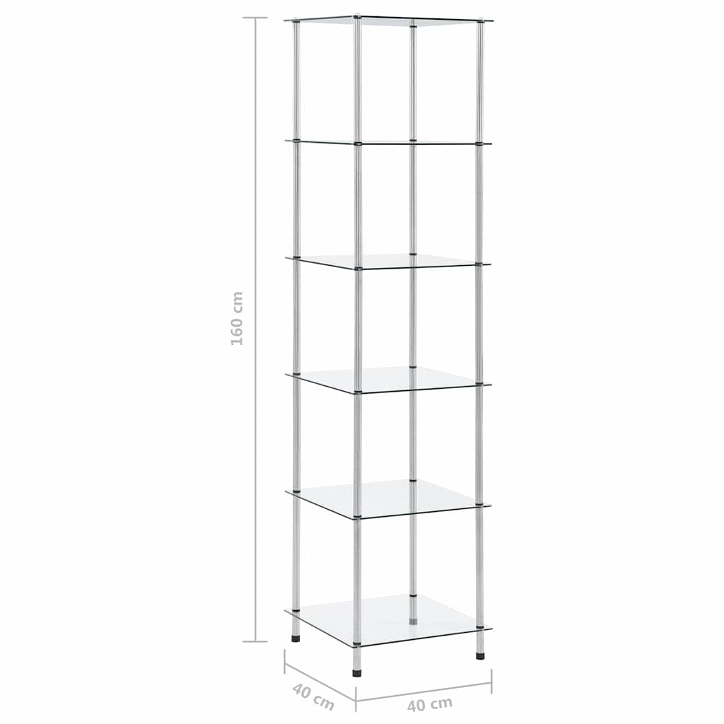 vidaXL Shelf | Transparent | Tempered Glass | Medium | Display Shelf 6