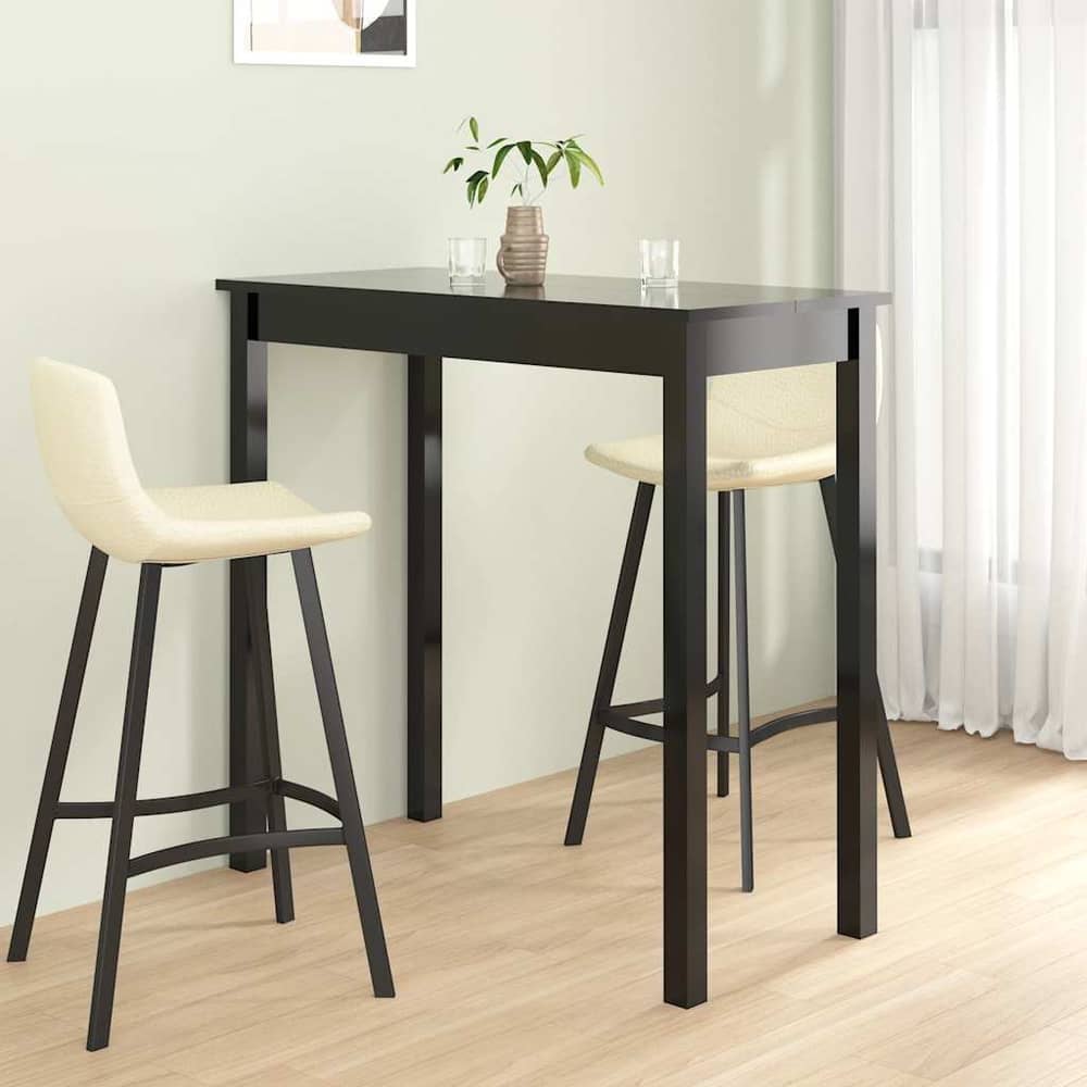 Bar Table MDF Black 55x55x107 cm 155 cm