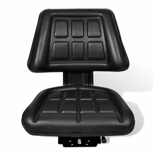 210156 vidaXL Tractor Seat with Backrest Black 2