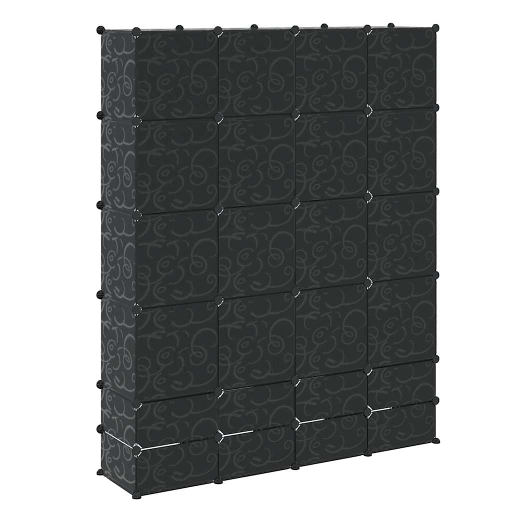 vidaXL Modular Storage | Black and White | Plastic and steel wire 6