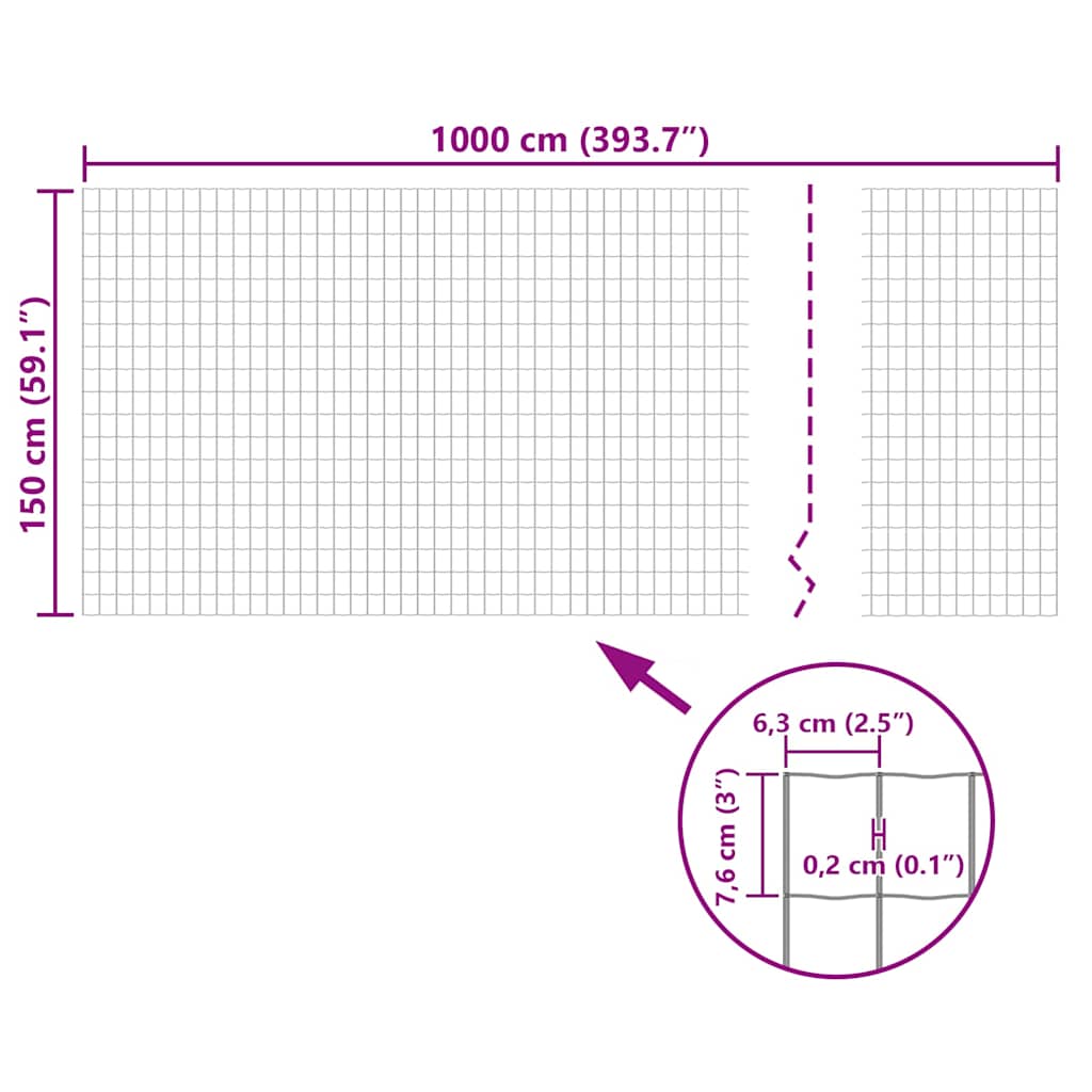 vidaXL Euro Fence Steel 10x1.5 m Green 5