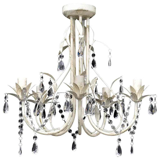 vidaXL Crystal Pendant Ceiling Lamp Chandelier Elegant 5 Bulb Sockets 2