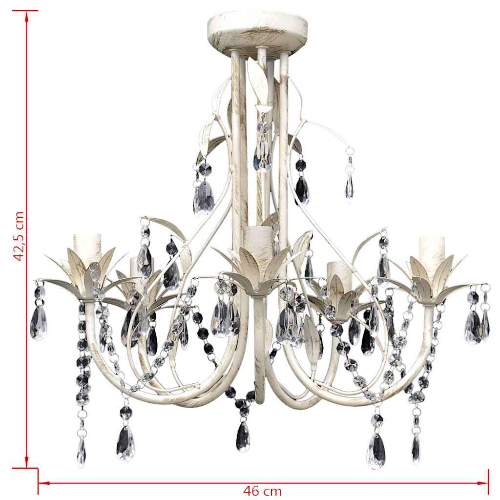 vidaXL Crystal Pendant Ceiling Lamp Chandelier Elegant 5 Bulb Sockets 5