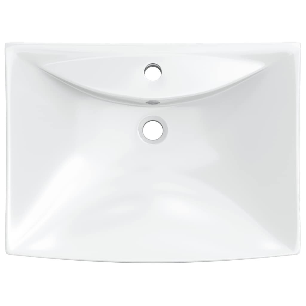 Luxury Ceramic Basin Rectangular with Overflow & Faucet Hole 6