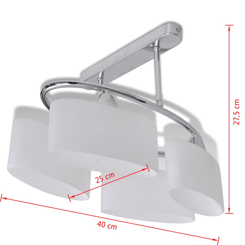 vidaXL Ceiling Lamp | Chrome and White | Metal frame, Glass shades | Medium 6