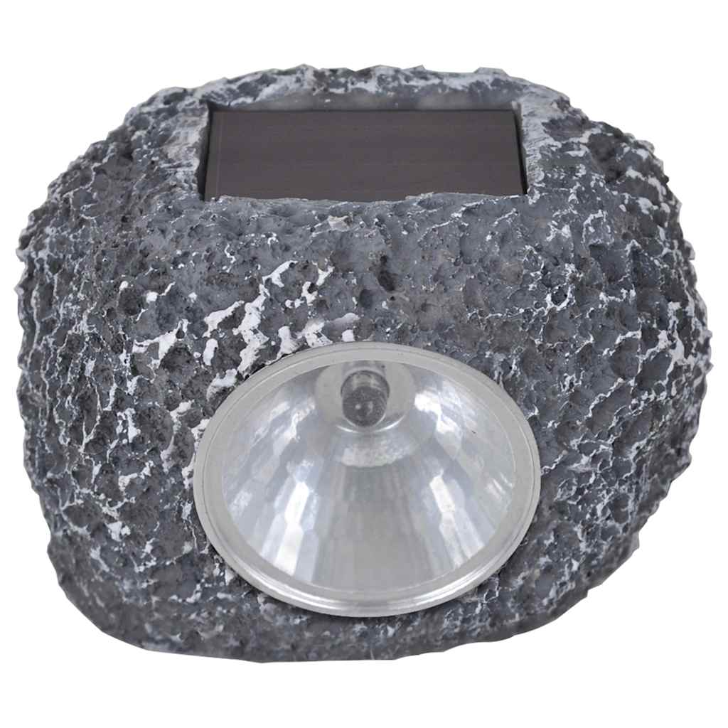 vidaXL Outdoor Solar Powered LED Spotlight Stone Shape 12 pcs 3