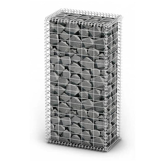 Gabion Basket with Lids Galvanised Wire 100 cm 50 cm