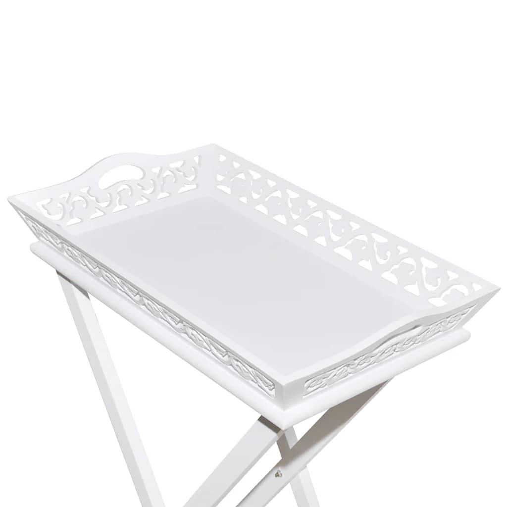 vidaXL Side Table | White | MDF and Solid Pine wood | Compact | Detachable 6