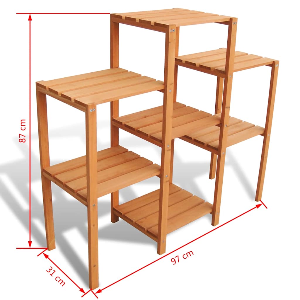 vidaXL Planter | Brown | Solid fir wood | 97x31x87 cm | Shelving | Plant Stand 4