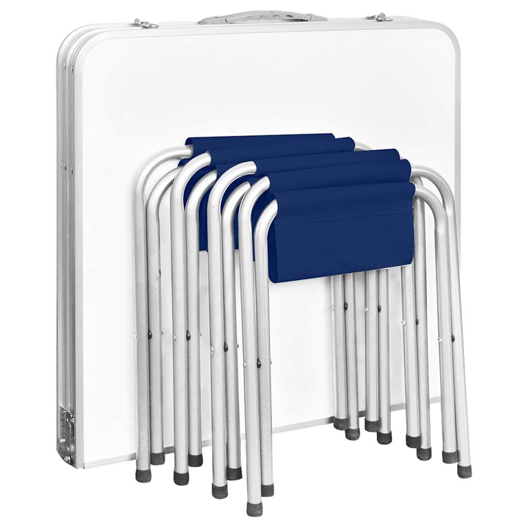 vidaXL Foldable Camping Table Set with 4 Stools 120x60 cm 6