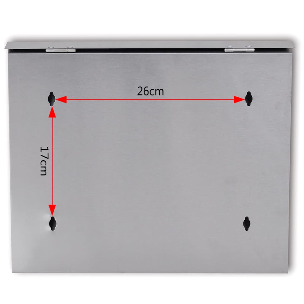 vidaXL Stainless Steel Mailbox 6