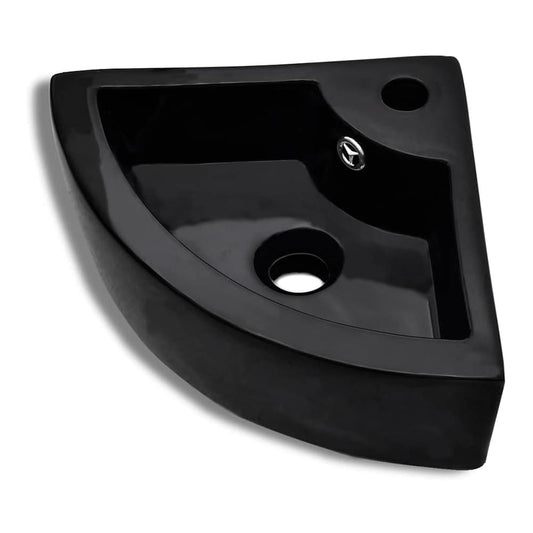 Wash Basin with Overflow 45x32x12,5 cm Black