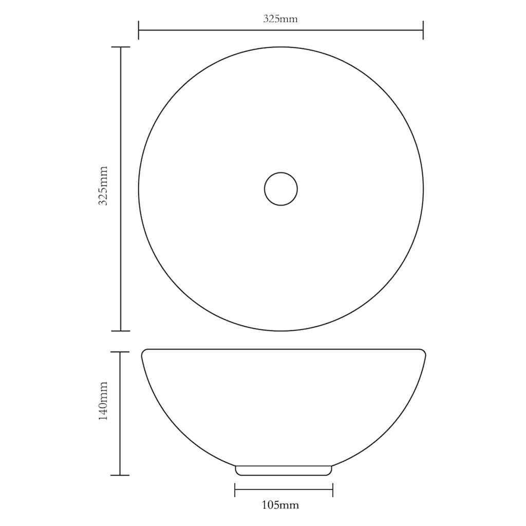 Ceramic Bathroom Sink Basin White Round 6