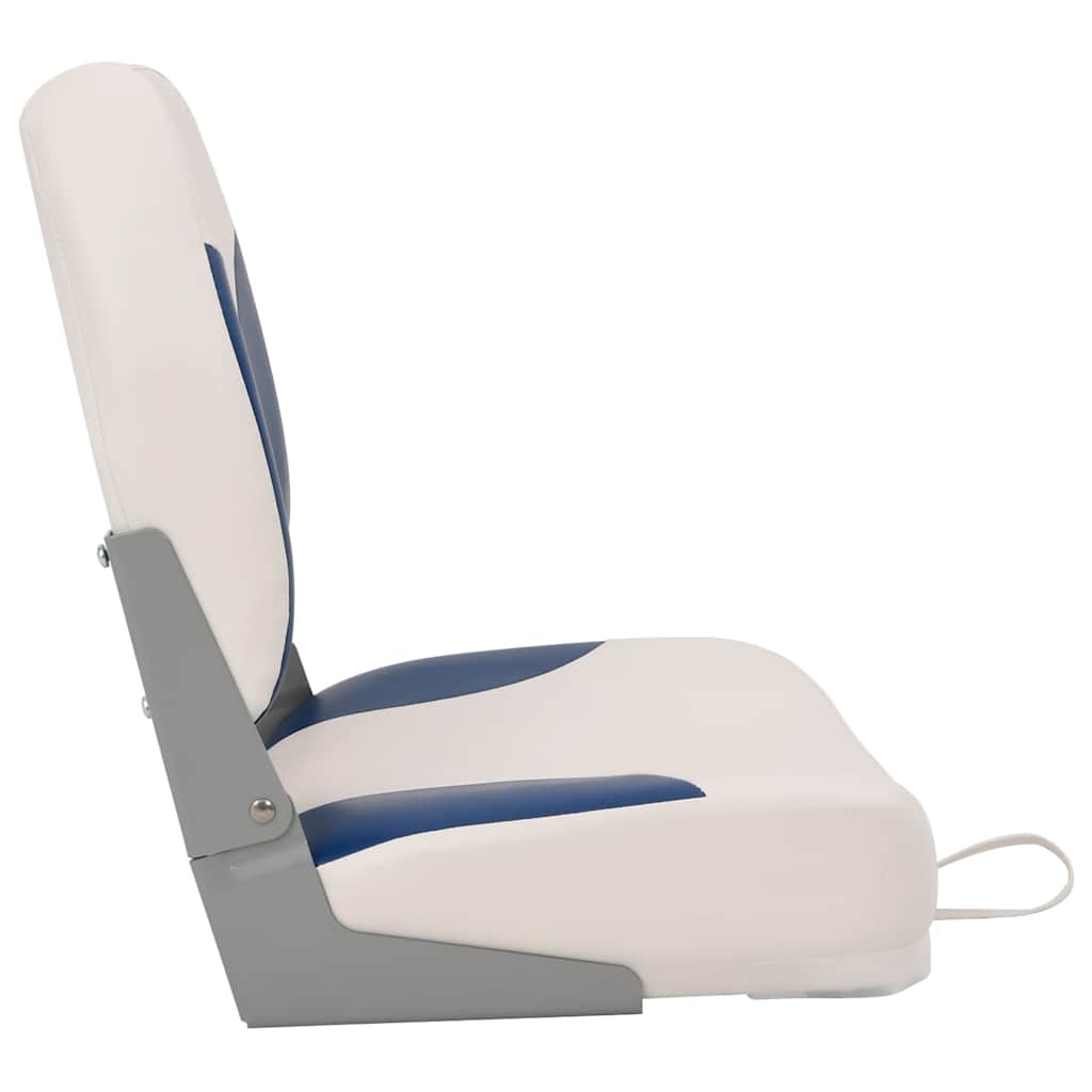 vidaXL Foldable Boat Seat 1 Set with Blue-white Pillow 6