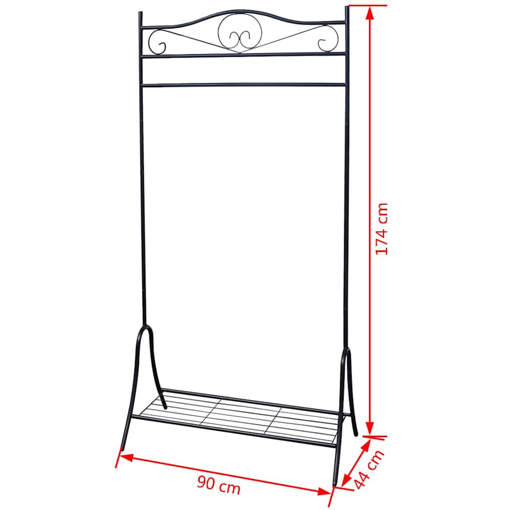 vidaXL Clothing Rack Black Steel 5