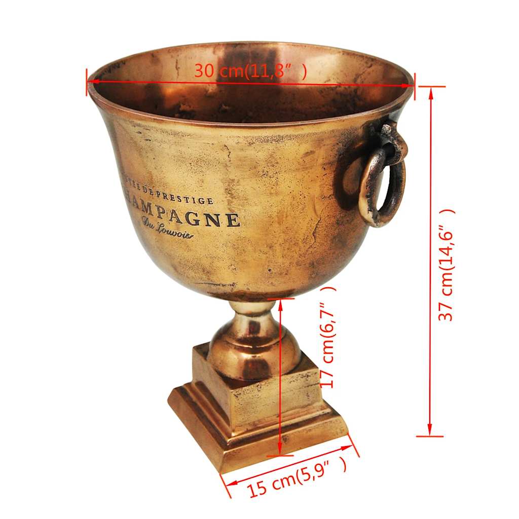 243498 vidaXL Trophy Cup Champagne Cooler Copper Brown 6