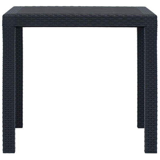 Garden Table Plastic Rattan Look Anthracite 79 cm 79 cm
