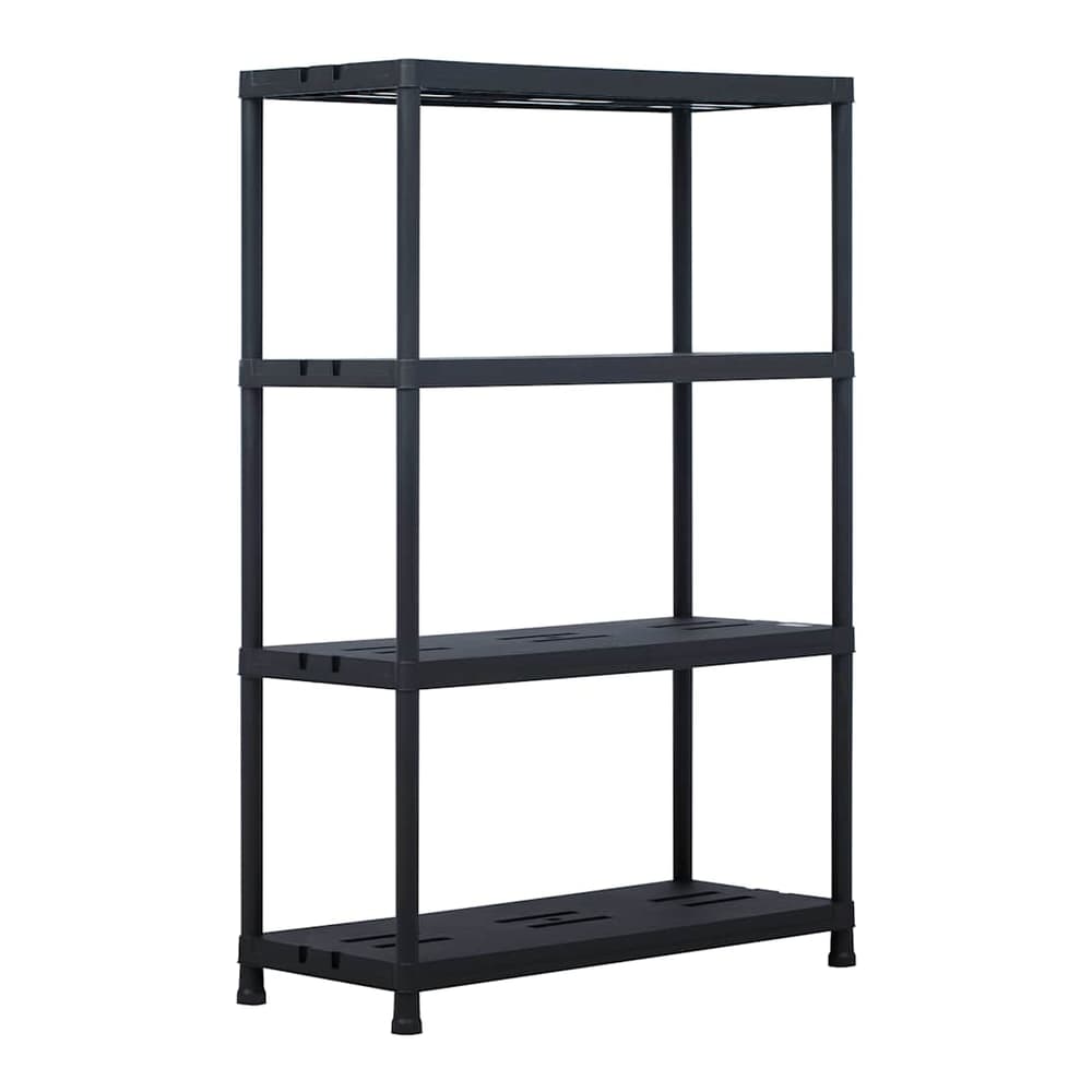 Storage Shelf Racks Black Plastic Height 138 cm 90 cm 40 cm 1