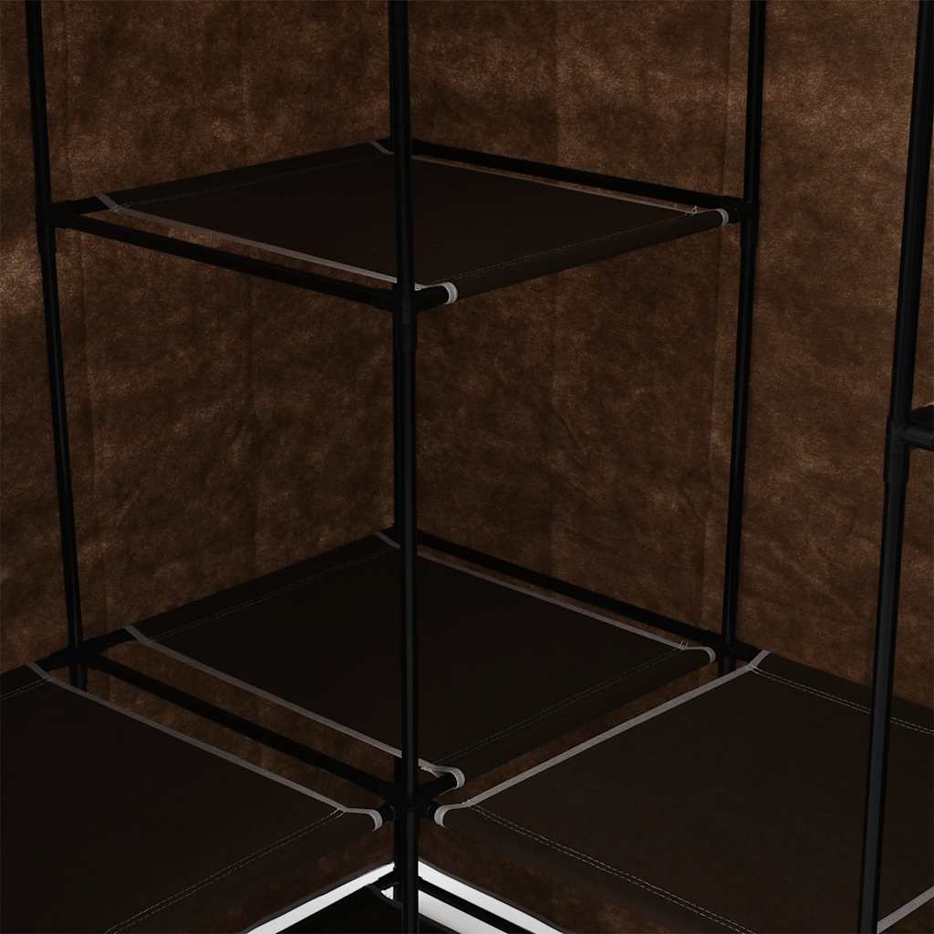 vidaXL Wardrobe | Brown | Iron tube | 130 x 87 x 169 cm | Wardrobe | Rectangular 6