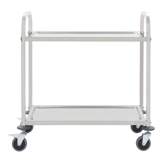 2-Tier Kitchen Trolley 95x45x83.5 cm Stainless Steel 2 tiers