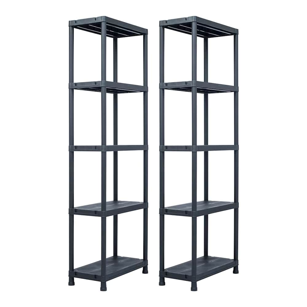 Storage Shelf Rack Black 500 kg Plastic Height 180 cm 2