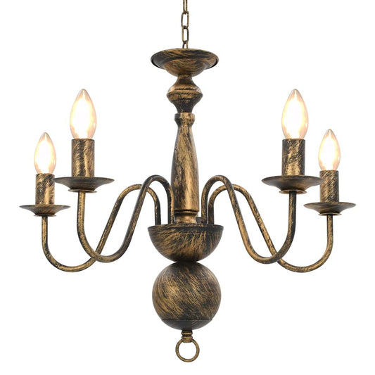 Chandelier Antique 5 x E14 Bulbs Black