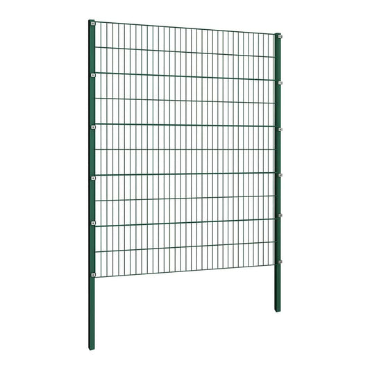 Fence Panel with Posts Iron 349x200 cm Green 176.5 cm