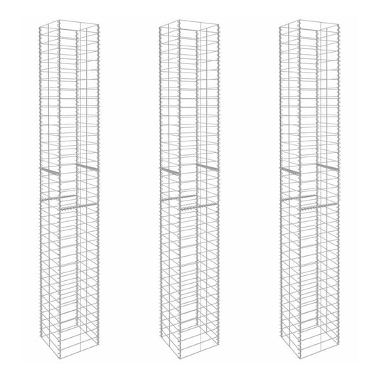 Gabion Baskets 3 pcs Galvanised Steel