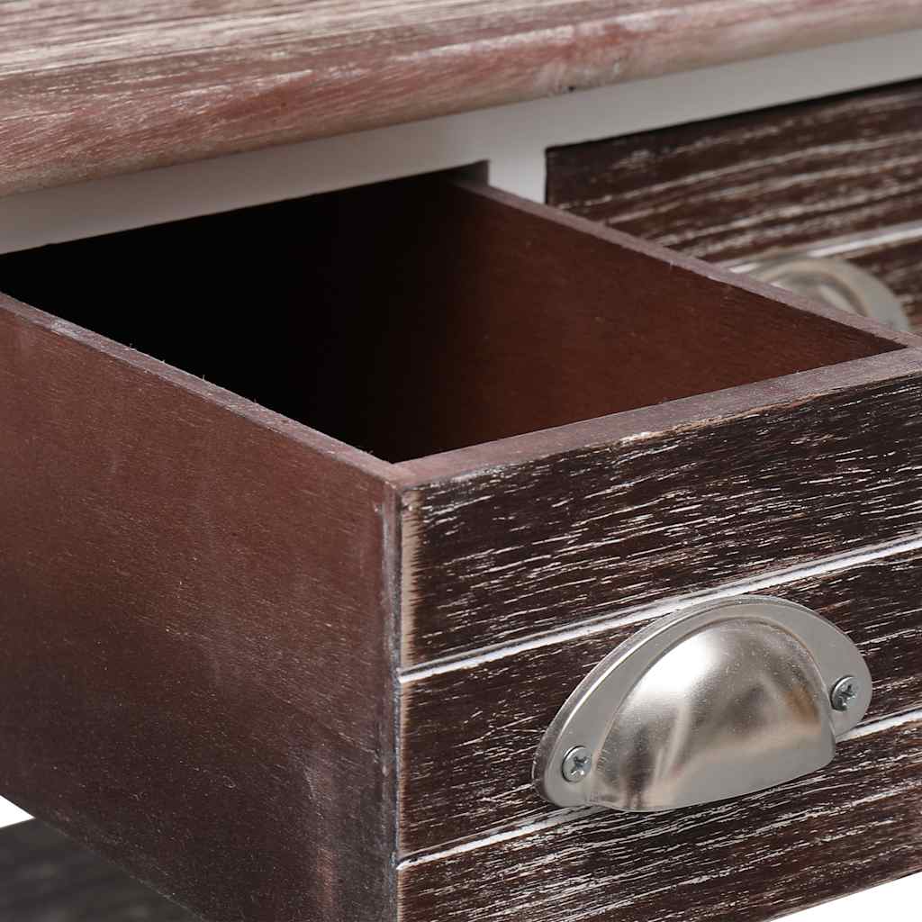 vidaXL Side Table | Brown and white | Paulownia wood | Small | Side Table 6