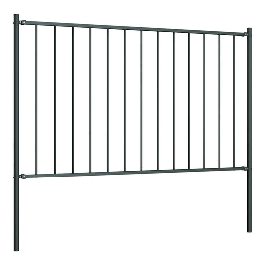 Fence Panel "Woerden" with Posts Steel 1,7x1 m Anthracite 1.7 x 1 m