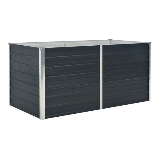 Garden Raised Bed Anthracite Galvanised Steel 160 cm 77 cm 80 cm