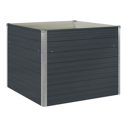 Raised Garden Bed 100x100x77 cm Galvanised Steel Anthracite