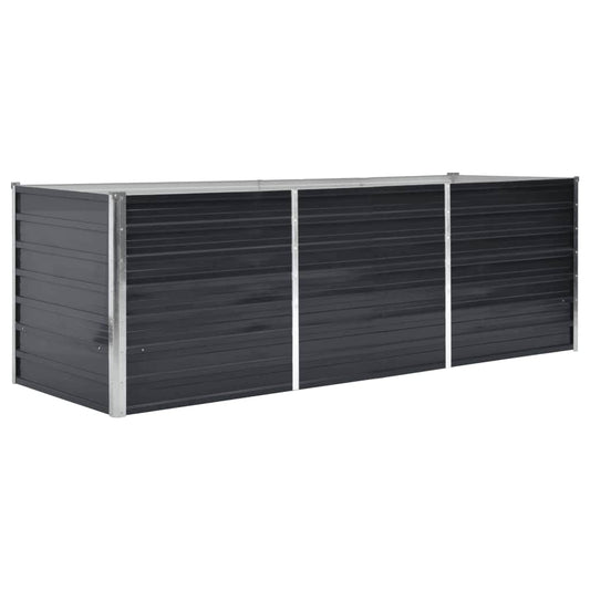 45726 vidaXL Garden Raised Bed Anthracite 240x80x77 cm Galvanised Steel 2