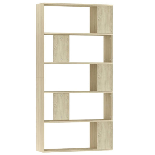 the book cabinet with a sonoma oak finish and open shelving sections
